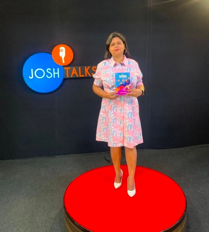Supreet Kaur speaking at Josh Talks, a nationally recognised speaker platform in India