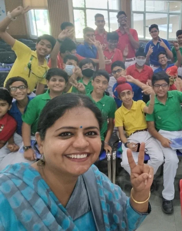 Supreet Kaur conducting life skills program for children in Delhi NCR